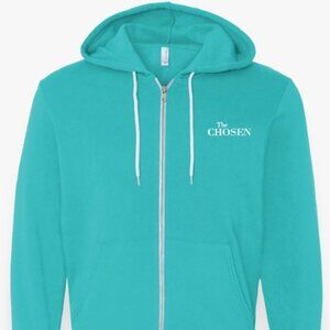Against the Current Hooded Zip-Up Sweatshirt, Teal, Large - Brand New